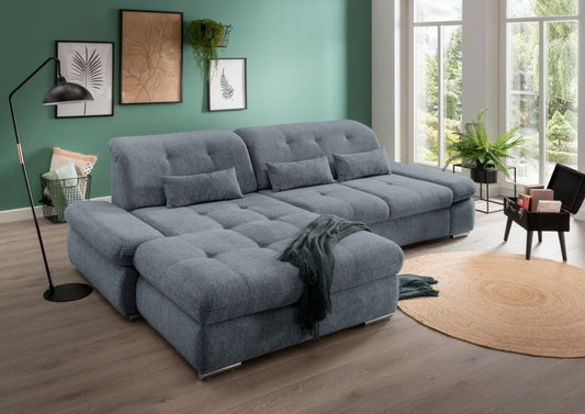 Multifunktionales Ecksofa Dalida mit Schlaffunktion, Sitztiefenverstellung und verstellbaren Kopfteilen von Benformato