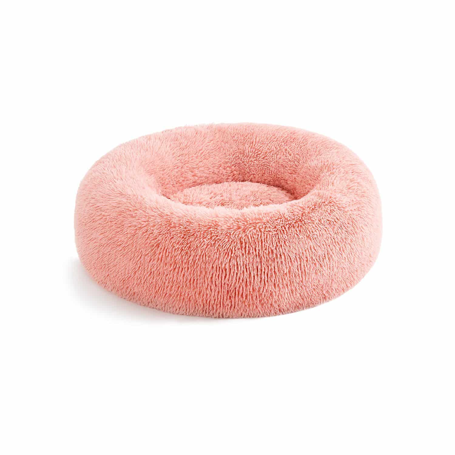 Hundebett flauschig langer Plüsch rosa