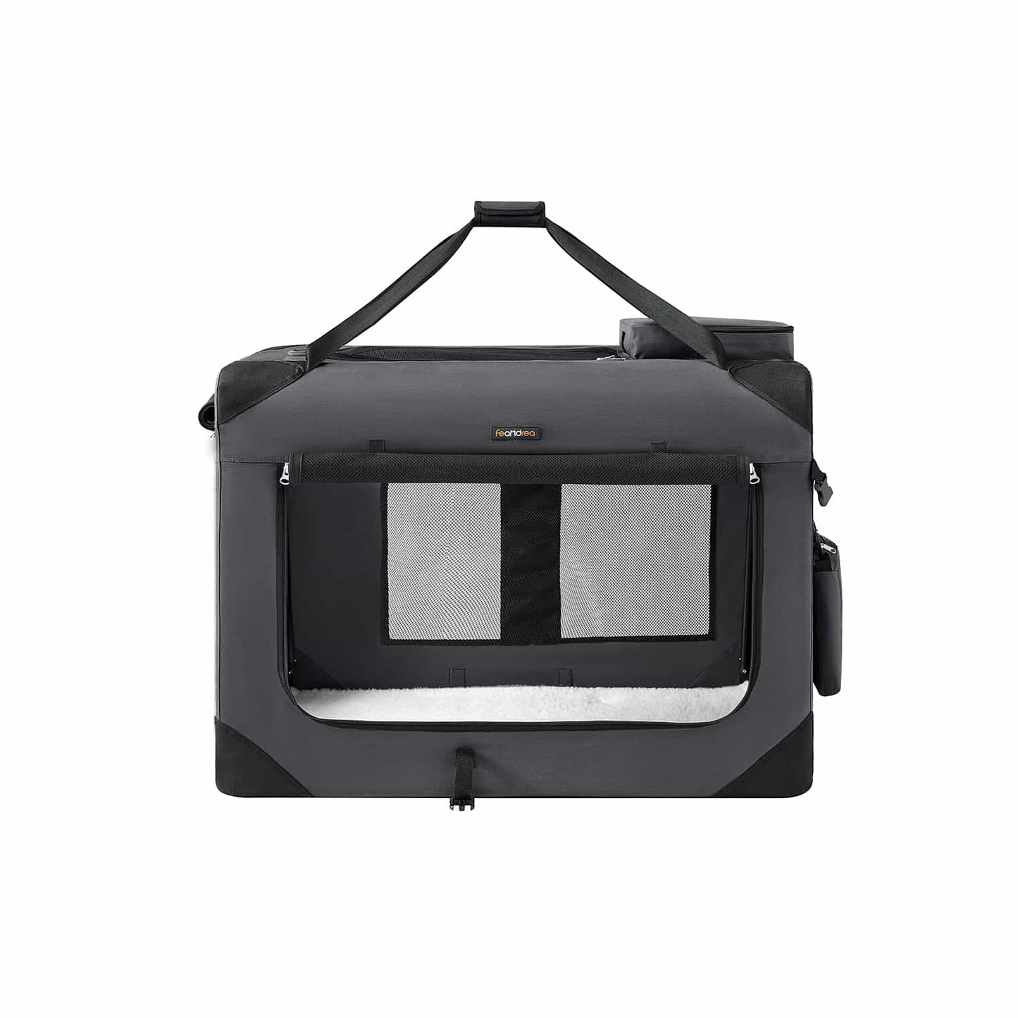 Hundebox faltbar Metallrahmen mit Griffen grau