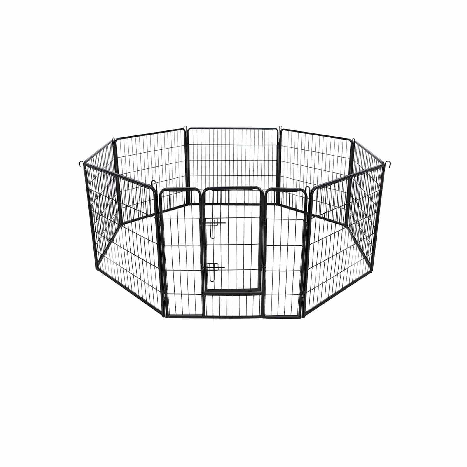 Hundelaufstall  Achteck schwarz
