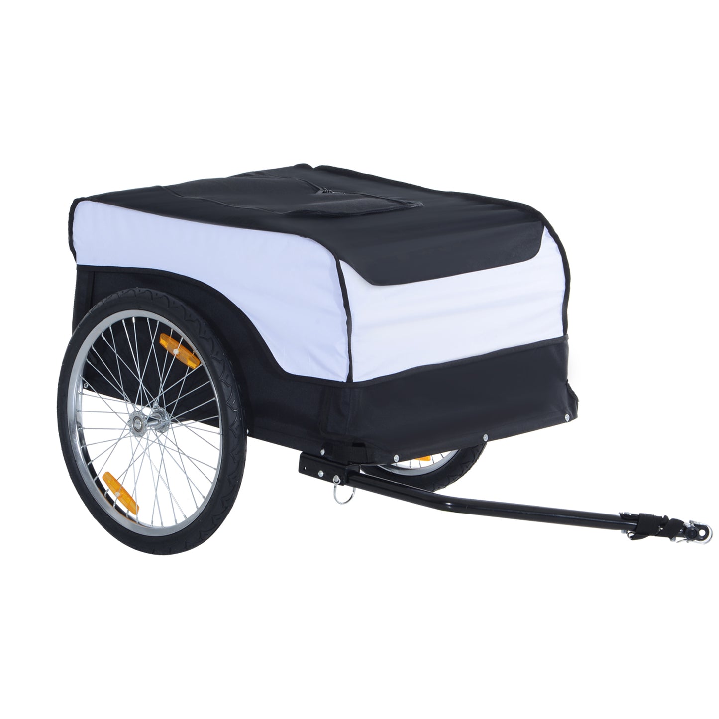 HOMCOM Handwagen 40 kg Belastbarkeit, faltbar, Weiß und Schwarz, Stahl und Oxford, 140x77x65cm für Garten und Transport   Aosom.de