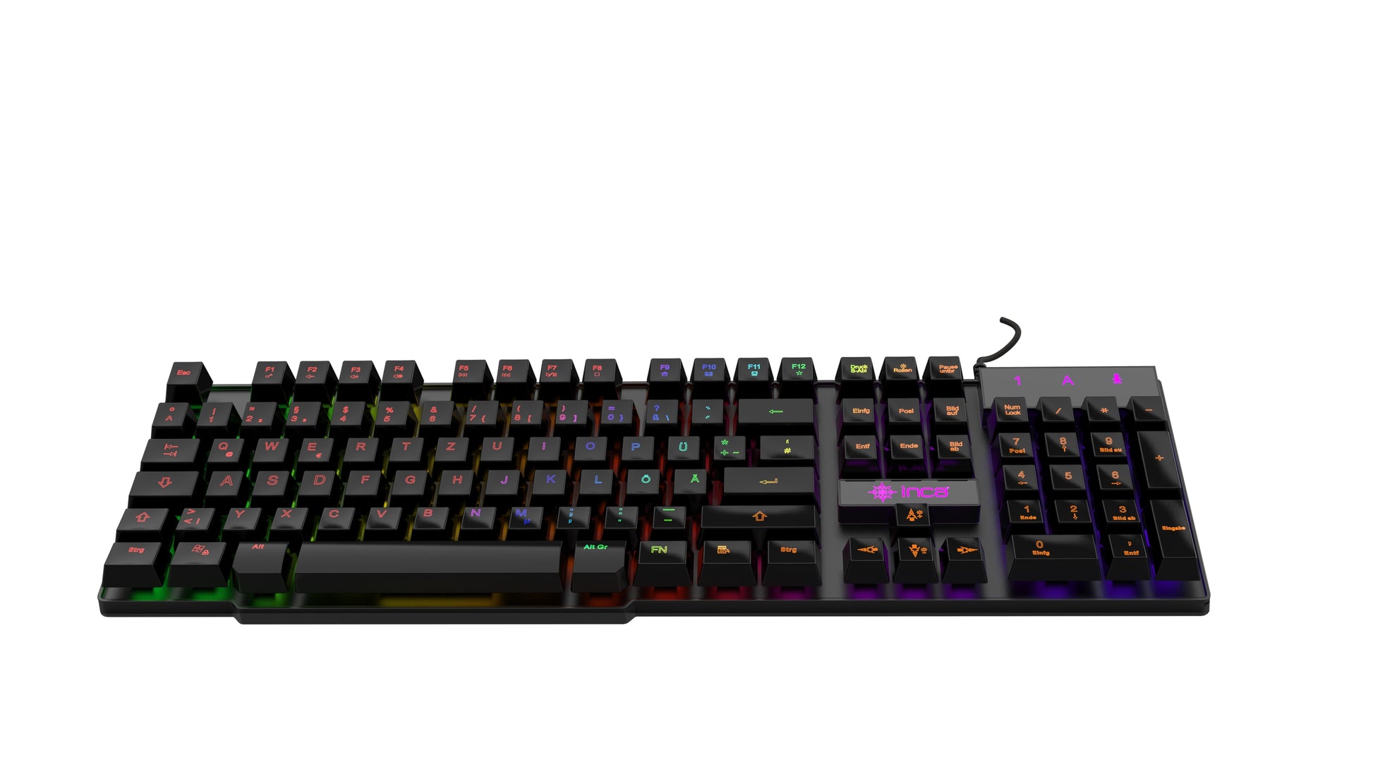 INCA Gaming Tastatur IKG-446  Regenbogen, RGB, dt. Layout retail
