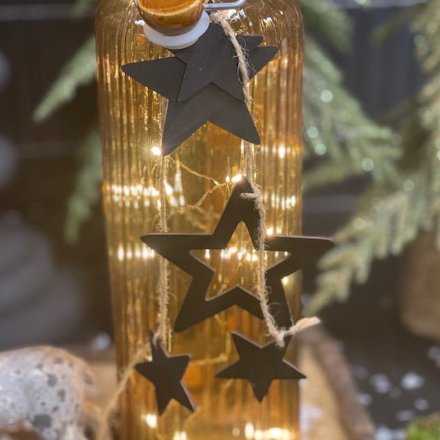 Deco-Schnur mit Sternen, 1 m, schwarz