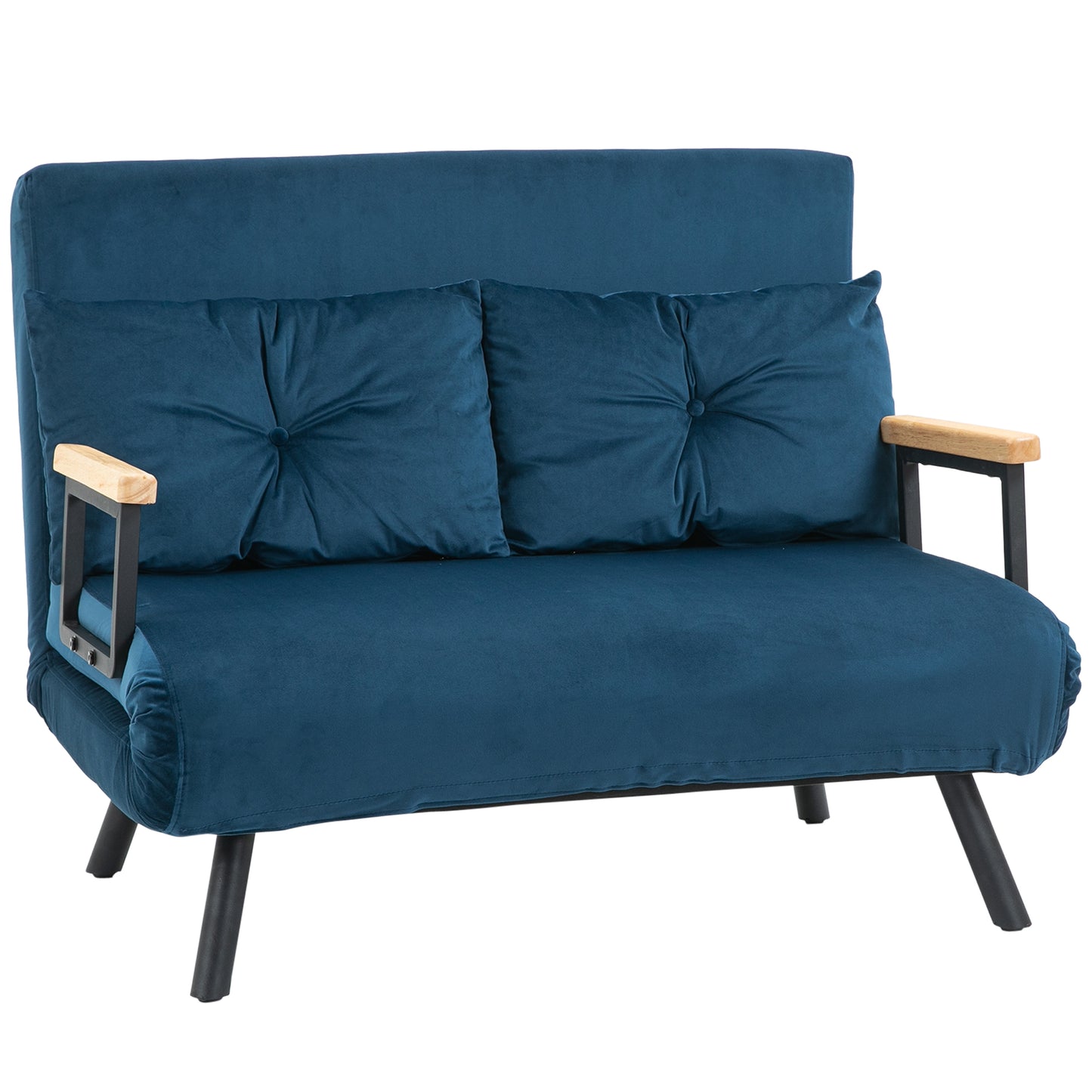 HOMCOM Schlafsofa Relaxsessel mit Bettfunktion, Klappsofa aus Samt, verstellbare Rückenlehne, Blau 102x73x81cm, ideal für Gästezimmer   Aosom.de
