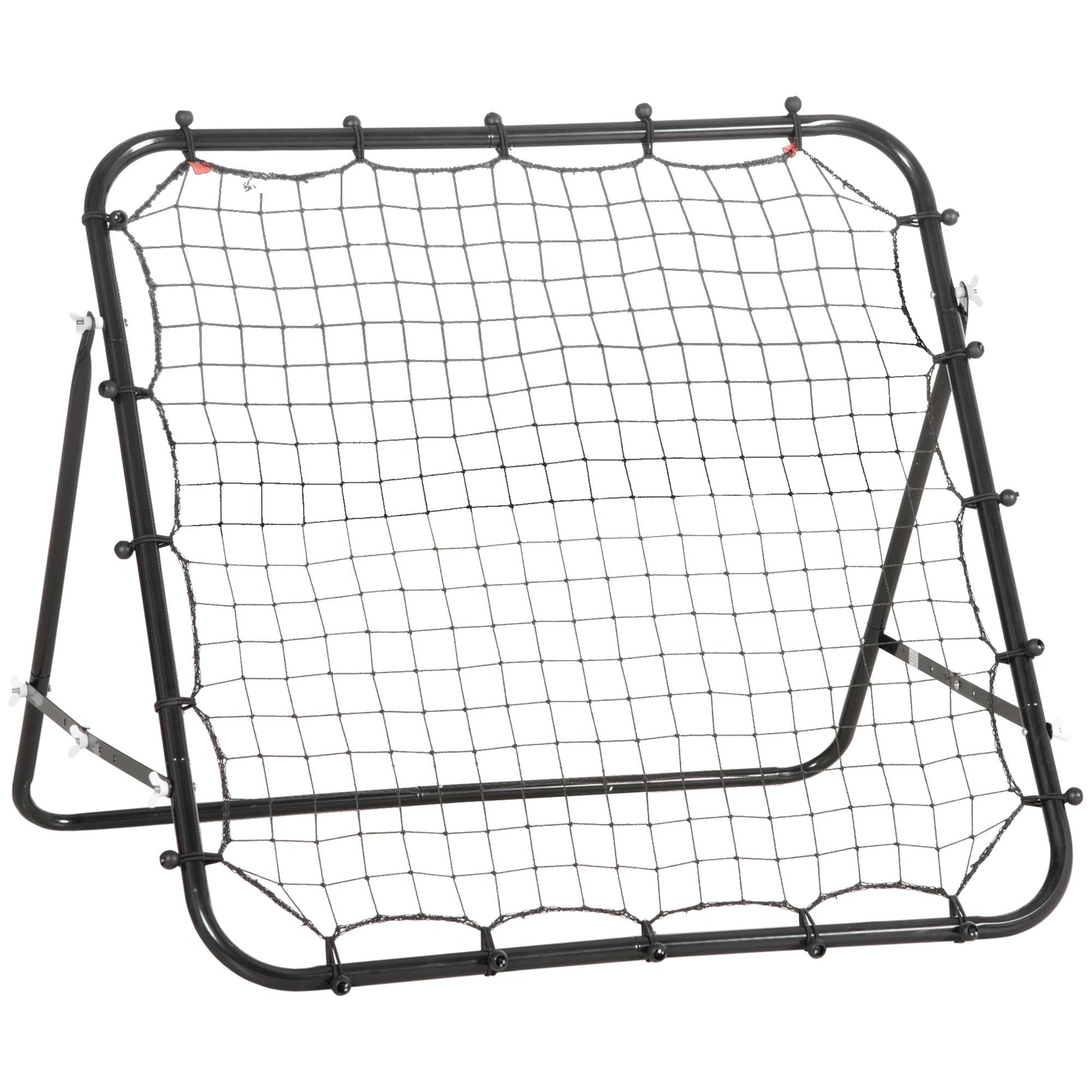 HOMCOM Fußball Rebounder Kickback Tor Rückprallwand 96x80x96 cm aus Metallrohr und PE in Schwarz für Training und Spiel   Aosom.de
