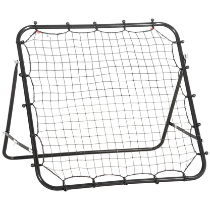 HOMCOM Fußball Rebounder Kickback Tor Rückprallwand 96x80x96 cm aus Metallrohr und PE in Schwarz für Training und Spiel   Aosom.de
