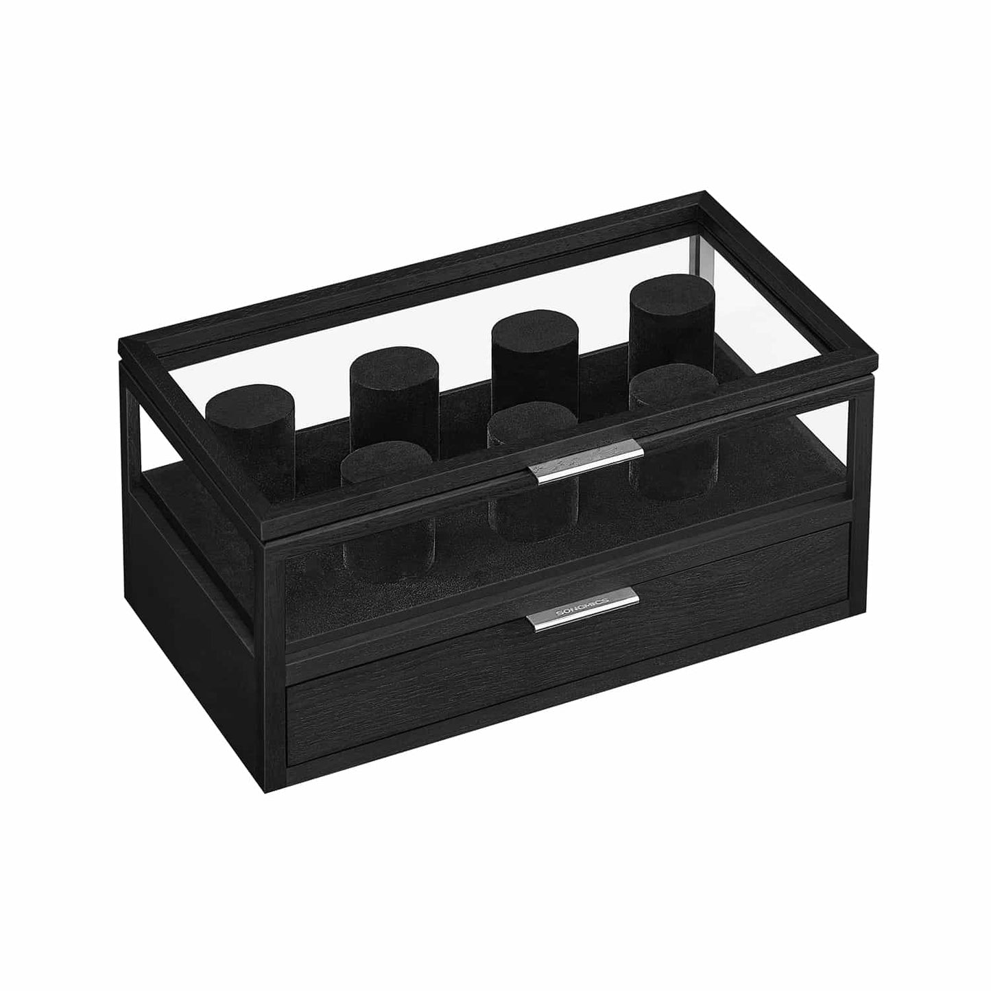 Uhrenbox mit Acryl-Deckel und 7 Uhrenkissen