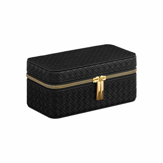 Uhrenbox mit Bezug und Innenfutter in Tintenschwarz