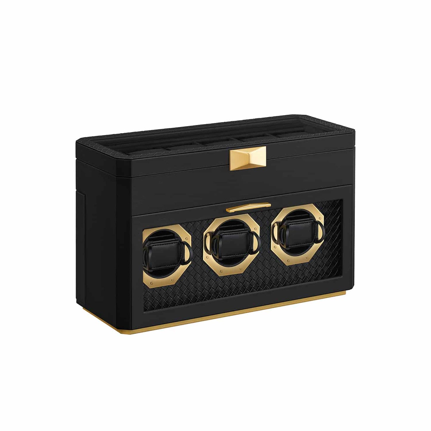 Uhrenbox für 9 Uhren mit Glasfenster tintenschwarz