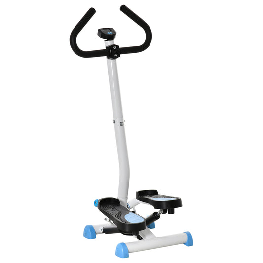 HOMCOM Stepper Fitness Swing Stepper mit LCD-Display & Handgriff, Hometrainer bis 100 kg, Stahl ABS, Blau, 55 x 44 x 108 cm   Aosom.de