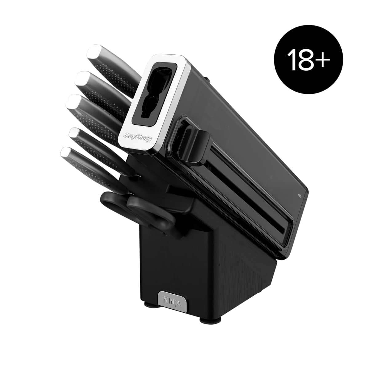 Ninja StaySharp Rostfreier Messerblock mit integriertem Schleifer 6-teiliges Set in Charcoal | K62006EUUK | von SharkNinja