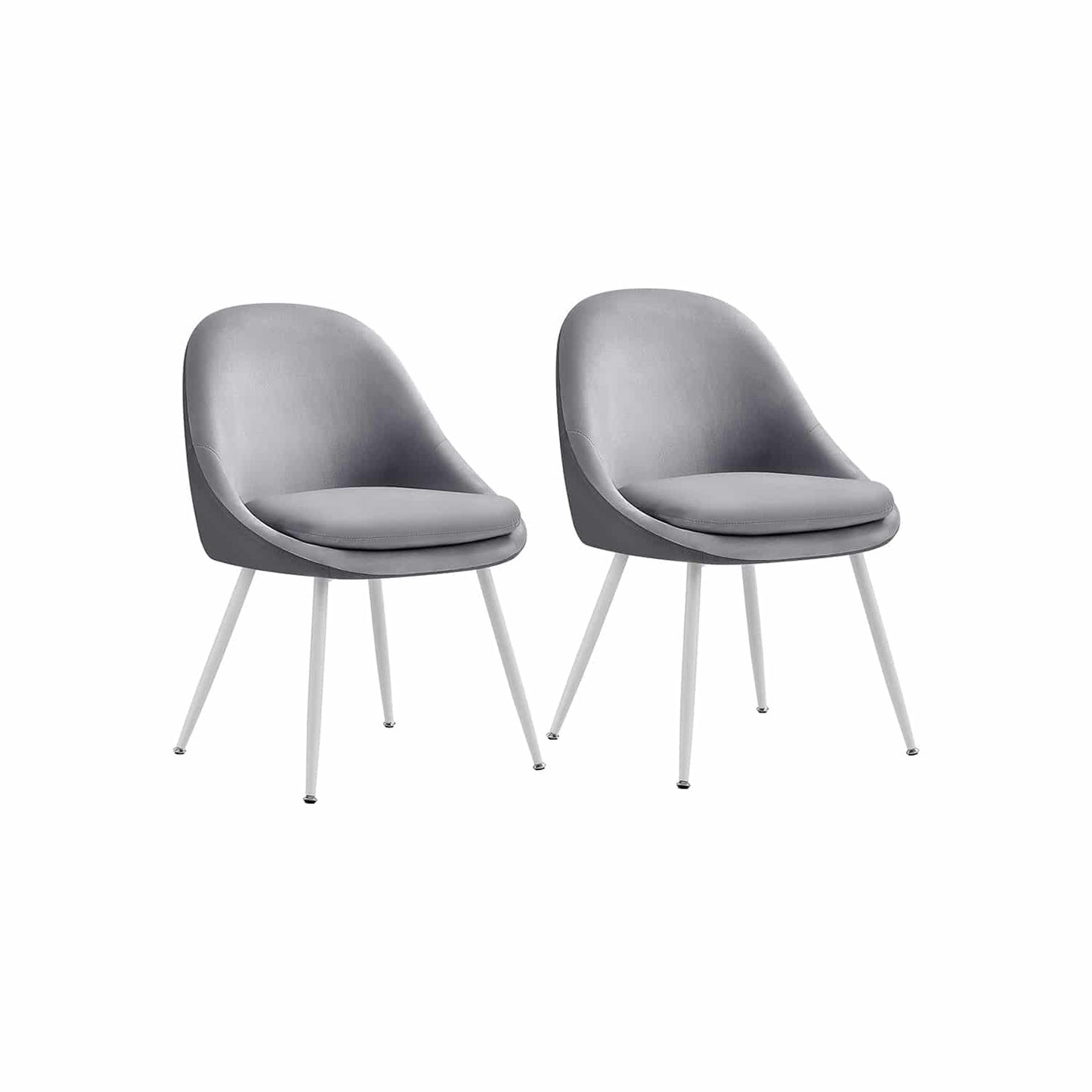 Esszimmerstuhl 2er Set mit Kissen taubengrau-wolkenweiß