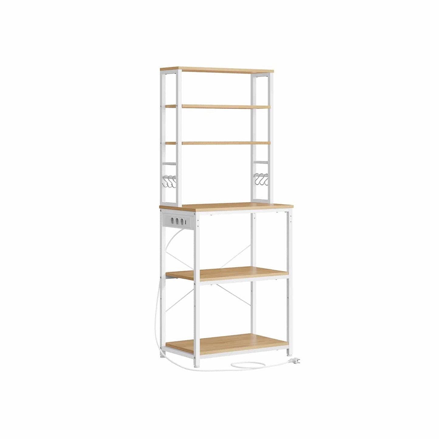 Küchenregal mit Steckdosen goldeichenfarben-wolkenweiß