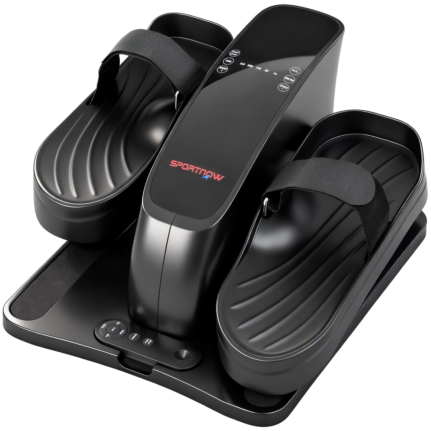 SPORTNOW Mini Ellipsentrainer für Zuhause Untertisch Elektrischer Crosstrainer mit Fernbedienung LED-Display 12 Geschwindigkeiten Rutschfest Leise Tragbar Beintrainer für Senioren Erwachsene   Aosom