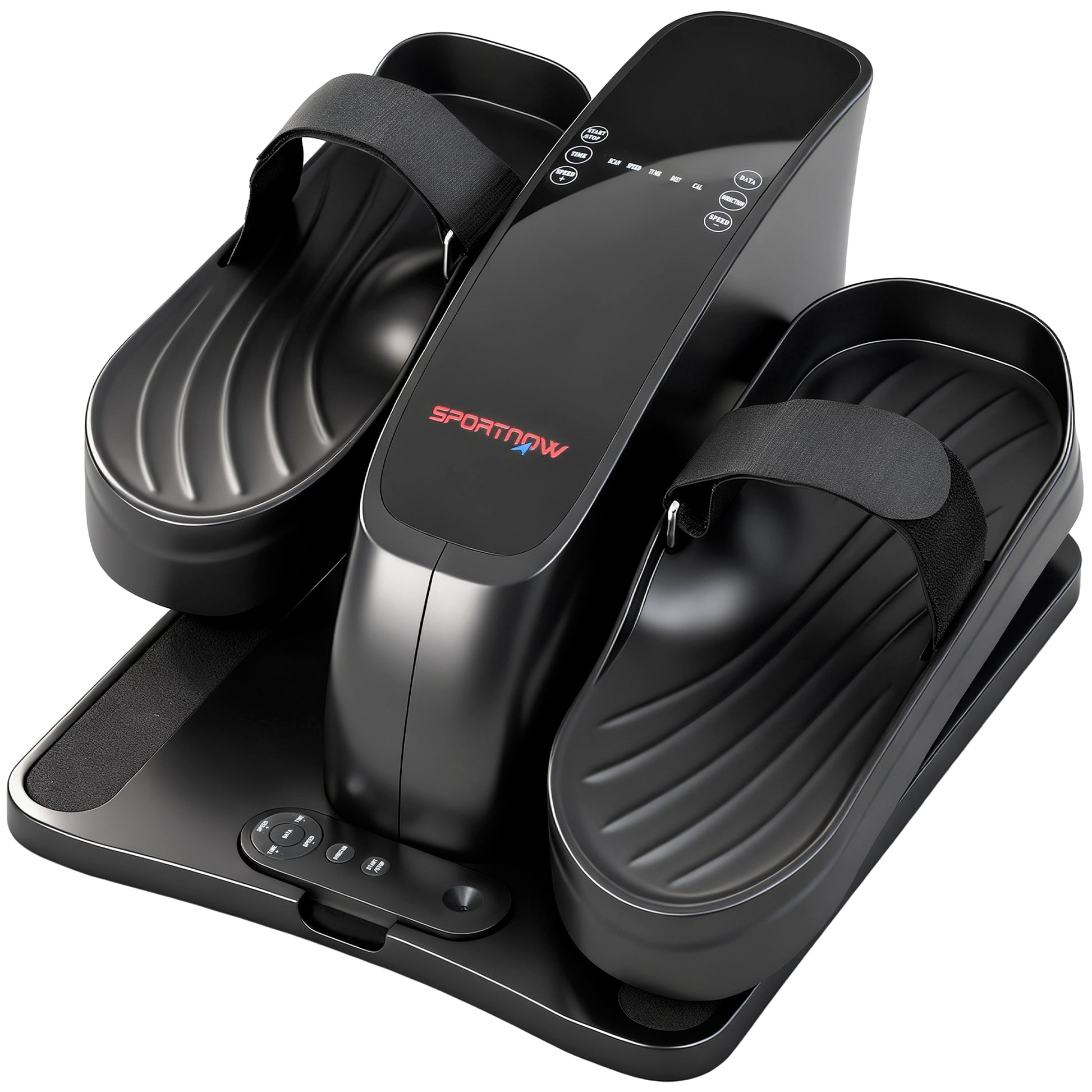 SPORTNOW Mini Ellipsentrainer für Zuhause Untertisch Elektrischer Crosstrainer mit Fernbedienung LED-Display 12 Geschwindigkeiten Rutschfest Leise Tragbar Beintrainer für Senioren Erwachsene   Aosom