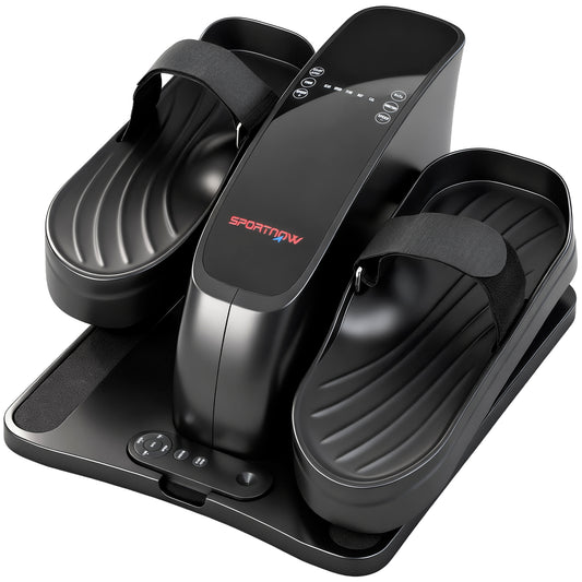 SPORTNOW Mini Ellipsentrainer für Zuhause Untertisch Elektrischer Crosstrainer mit Fernbedienung LED-Display 12 Geschwindigkeiten Rutschfest Leise Tragbar Beintrainer für Senioren Erwachsene   Aosom