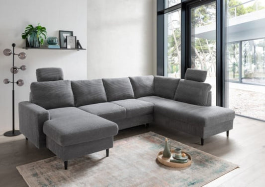 Wohnlandschaft Passo: Komfort &amp; Schlaffunktion in grau &amp; dunkelgrau