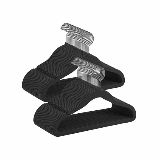 Kinderkleiderbügel 50er Set mit 360° drehbaren Haken tintenschwarz