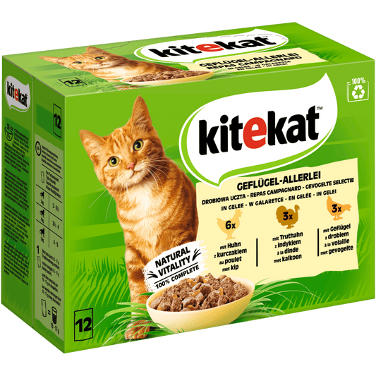Kitekat MP Geflügel-Allerlei in Gelee 12x85g 4er Pack