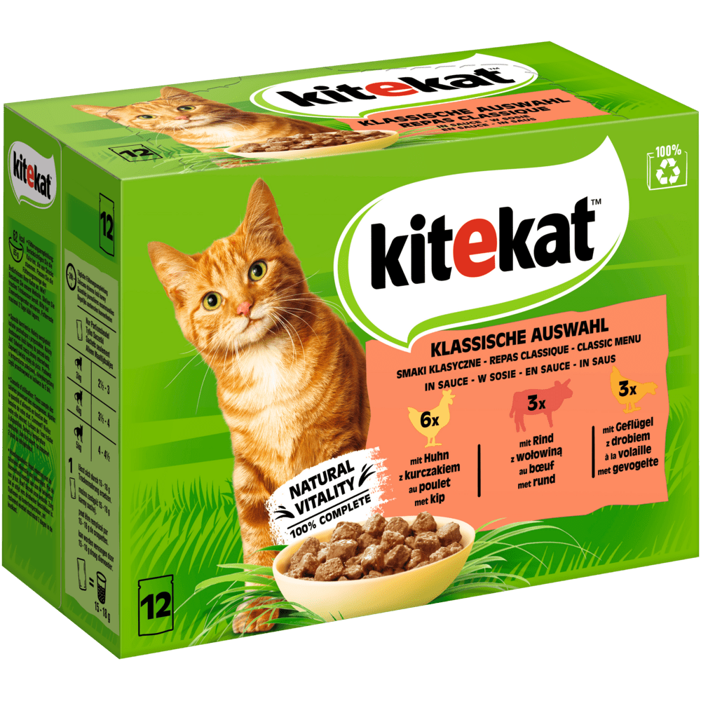 Kitekat MP Klassiche Auswahl in Sauce 12x85g 4er Pack