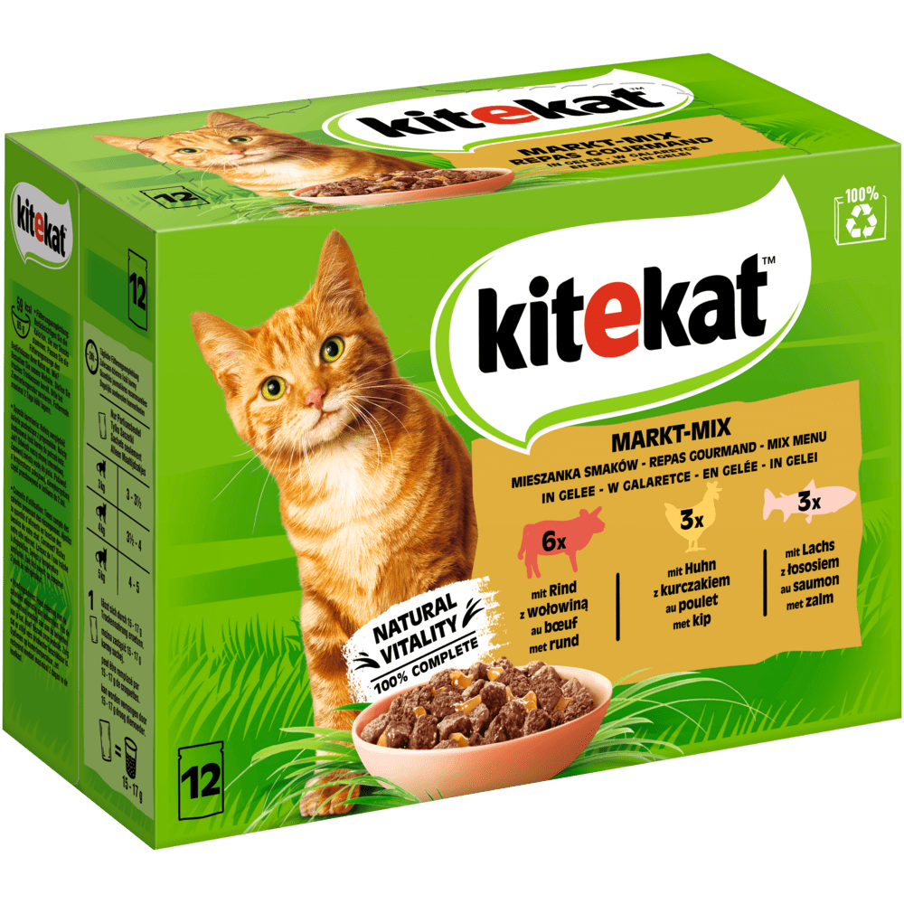 Kitekat MP Markt-Mix in Gelee 12x85g 4er Pack