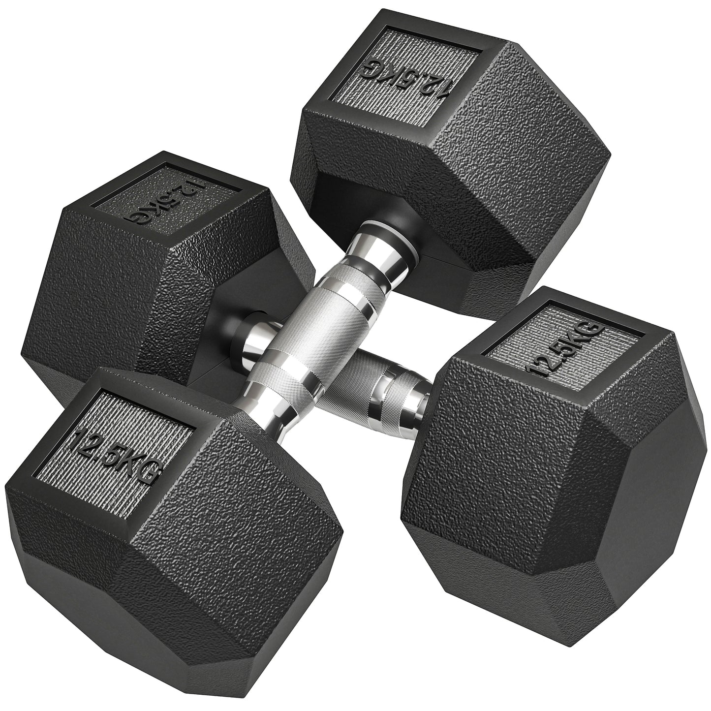 HOMCOM Hanteln mit gerändeltem Griff, Kurzhantel aus Gusseisen, 2 x 12,5 kg, Kurzhanteln für Männer und Frauen, Dumbbell für Zuhause, Fitnessstudio, Krafttraining   Aosom