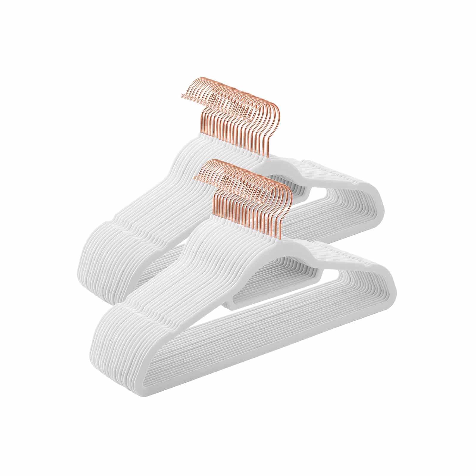 Kleiderbügel 50er Set aus Samt Weiß