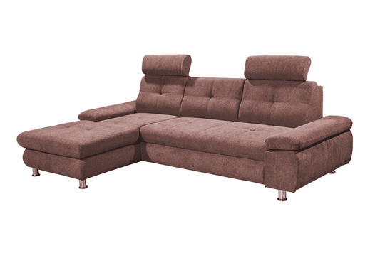 Ecksofa Alba von Ed Exciting Design – Stilvolles Sofa mit Stoff Brego, Schlaffunktion &amp; Bettkasten, beidseitig bestellbar