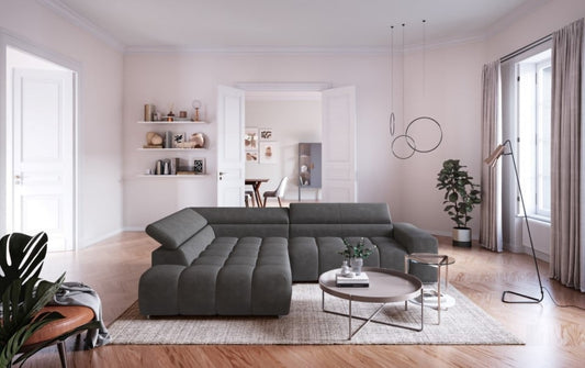 Ecksofa Orion von Cotta in Graphite – Elegante Garnitur mit hochwertiger Nosagfederung und verstellbaren Kopflehnen