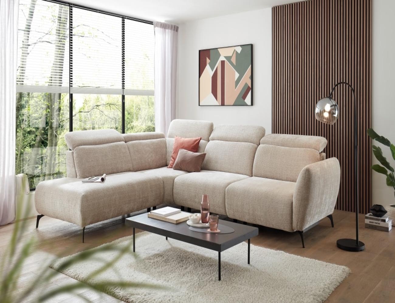 Luxus Relaxsofa Kiel von ED Exciting Design – Elektronische Relaxfunktion &amp; Mikrofaser Chenille Bezug