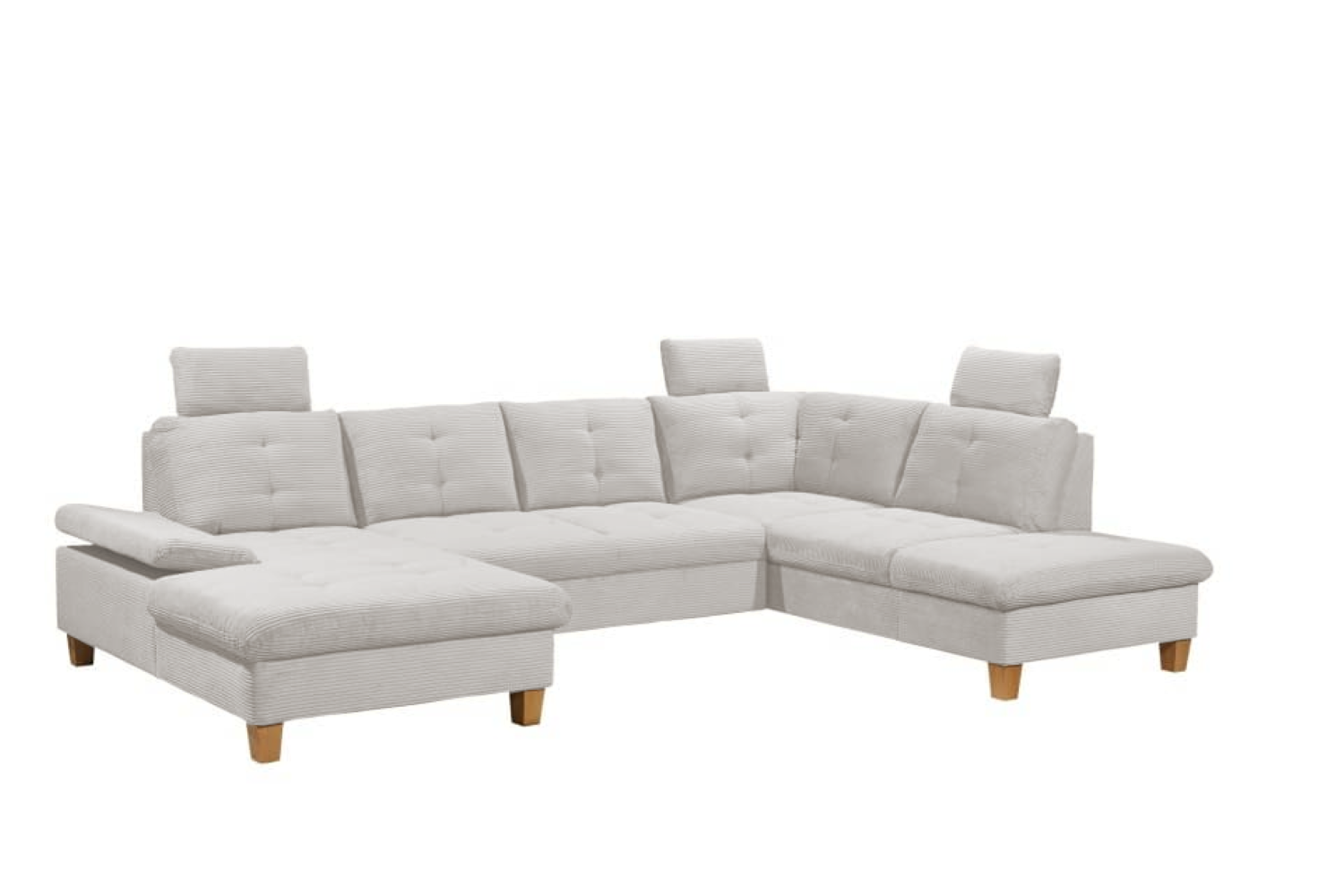 Wohnlandschaft "Ascot" von Ed Exciting Design in Breitcord  mit Schlaffunktion, Bettkasten und variabler Kopfstütze