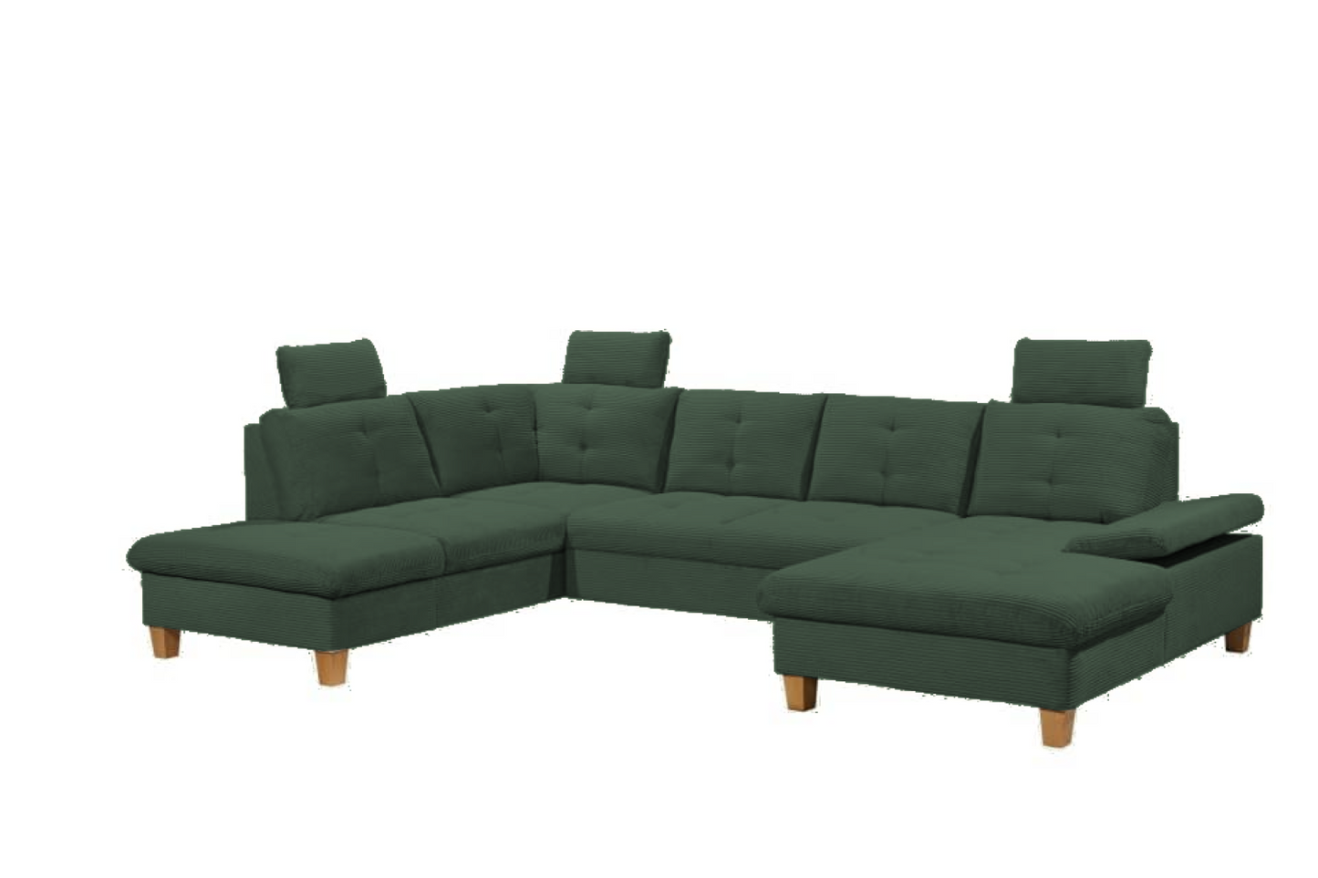 Wohnlandschaft "Ascot" von Ed Exciting Design in Breitcord  mit Schlaffunktion, Bettkasten und variabler Kopfstütze