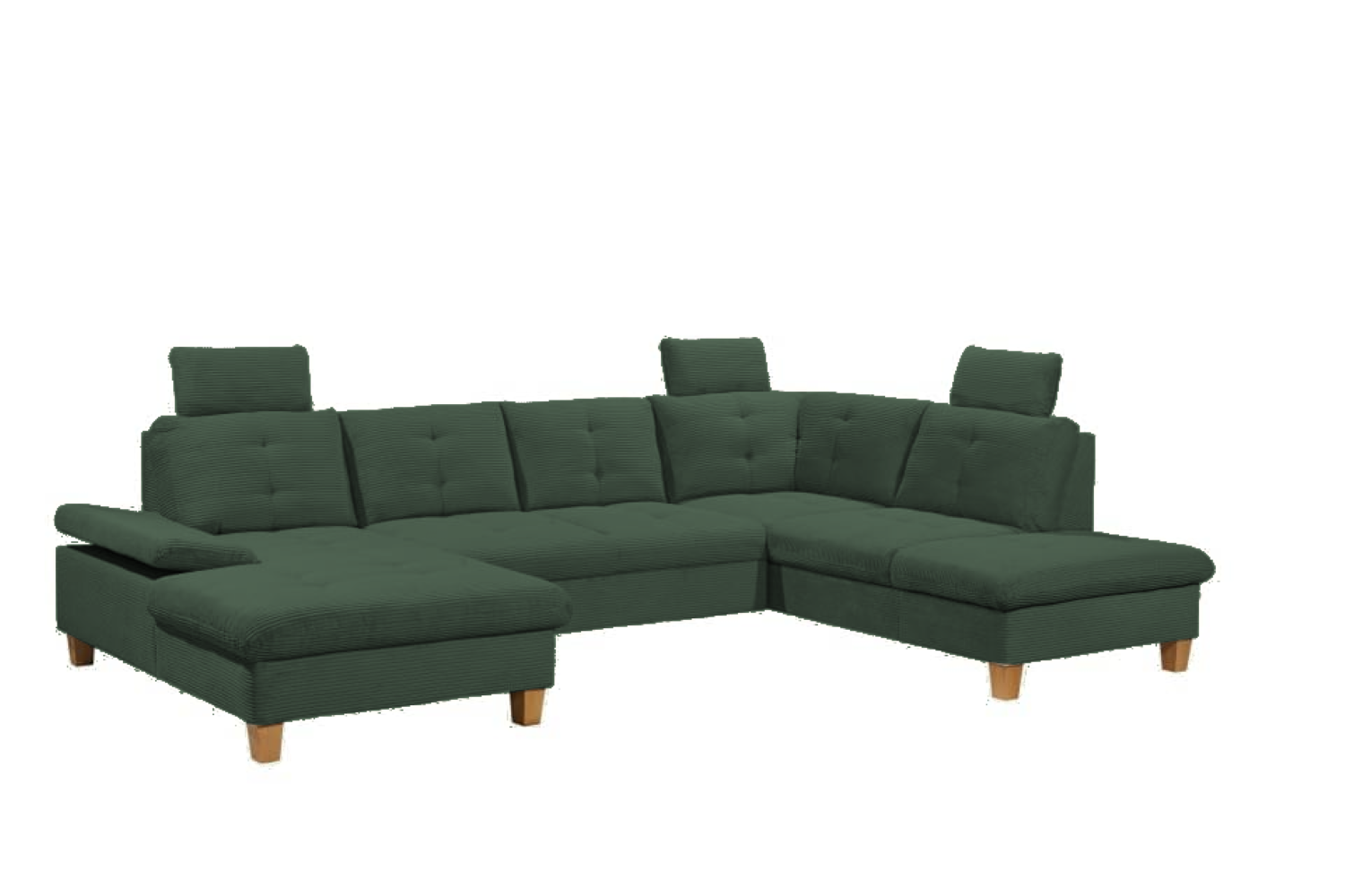 Wohnlandschaft "Ascot" von Ed Exciting Design in Breitcord  mit Schlaffunktion, Bettkasten und variabler Kopfstütze