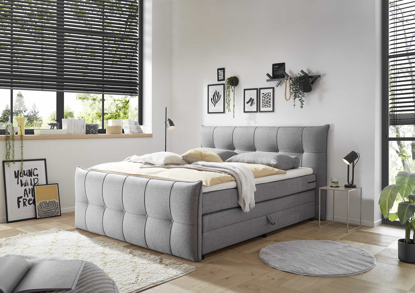 Boxspringbett Manchester von ED Exciting Design: Drei edle Farben, integrierte Bettkästen &amp; flexible Größen