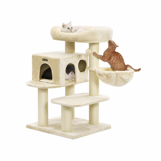 Kratzbaum dicke Stämme 112 cm Beige