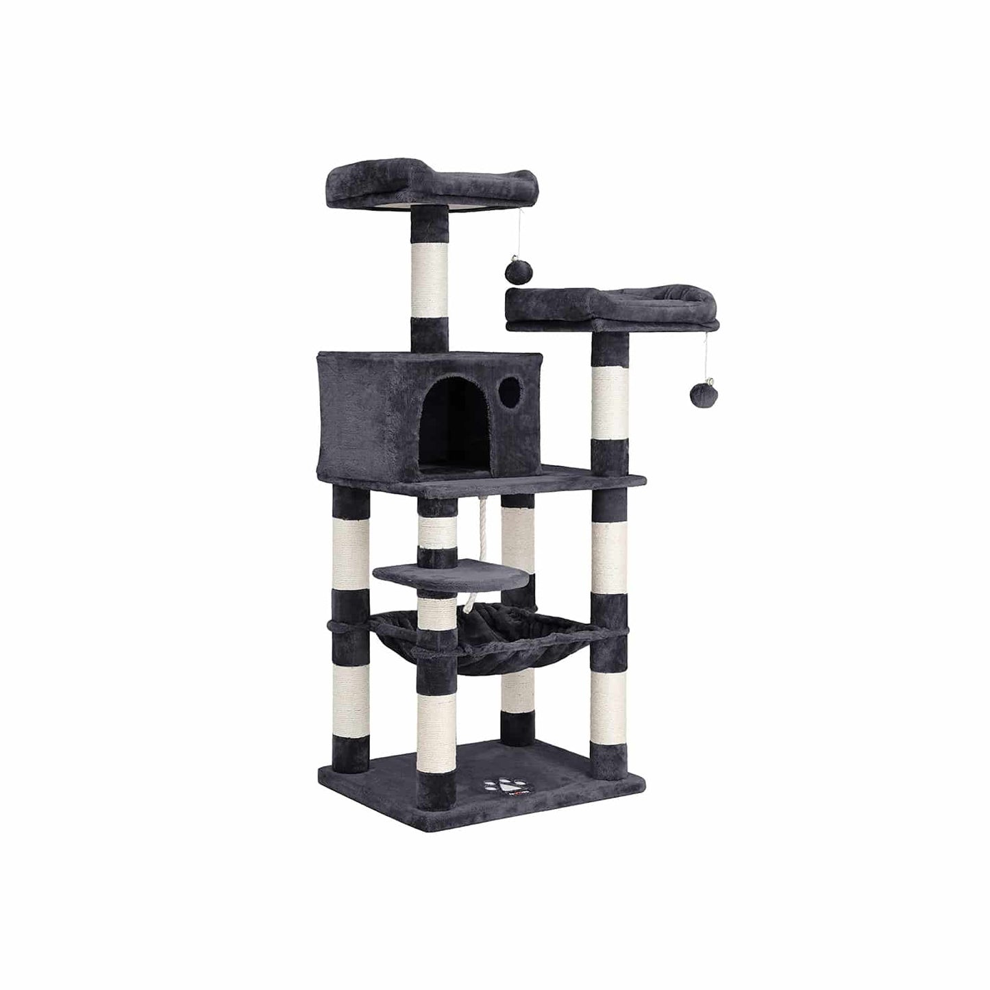 Kratzbaum mit Hängematte 143 cm Grau