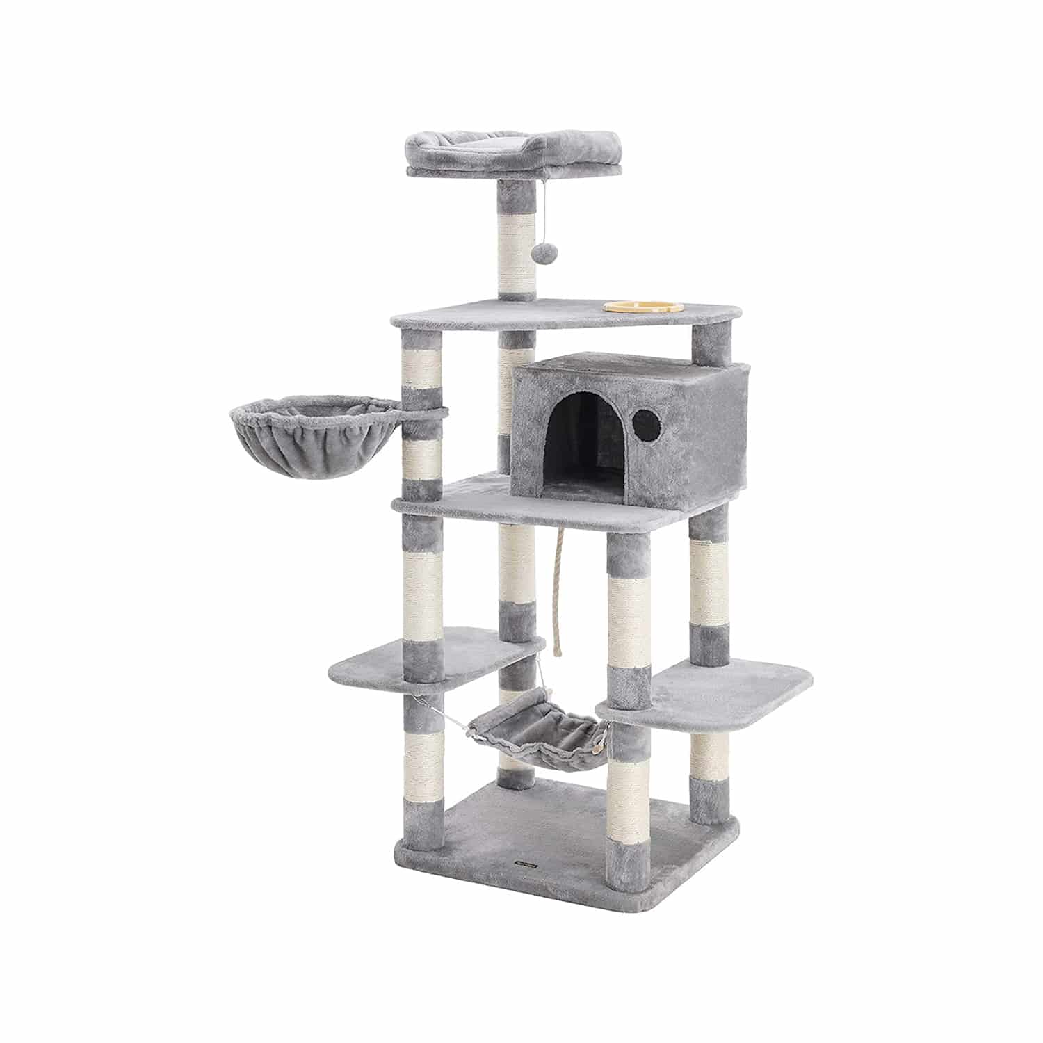 Kratzbaum mit Napf 164 cm Hellgrau