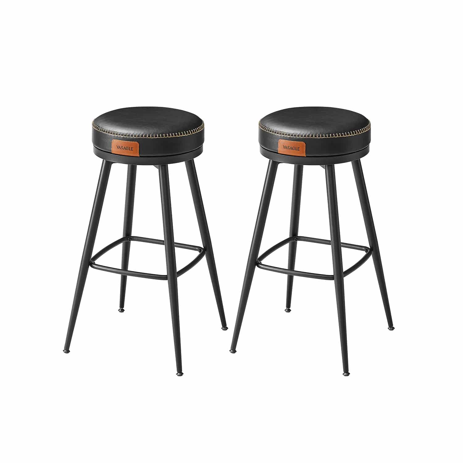 Barhocker 2er Set 76 cm hoch tintenschwarz