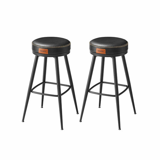 Barhocker 2er Set 76 cm hoch tintenschwarz