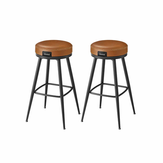 Barhocker 2er Set 76 cm hoch karamellbraun