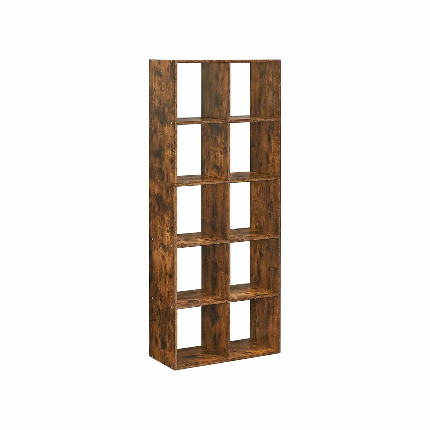Bücherregal, mit 10 Fächern vintagebraun