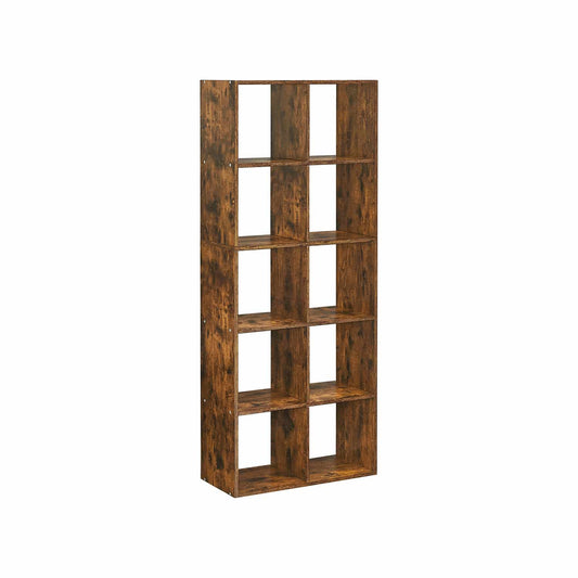 Bücherregal, mit 10 Fächern vintagebraun