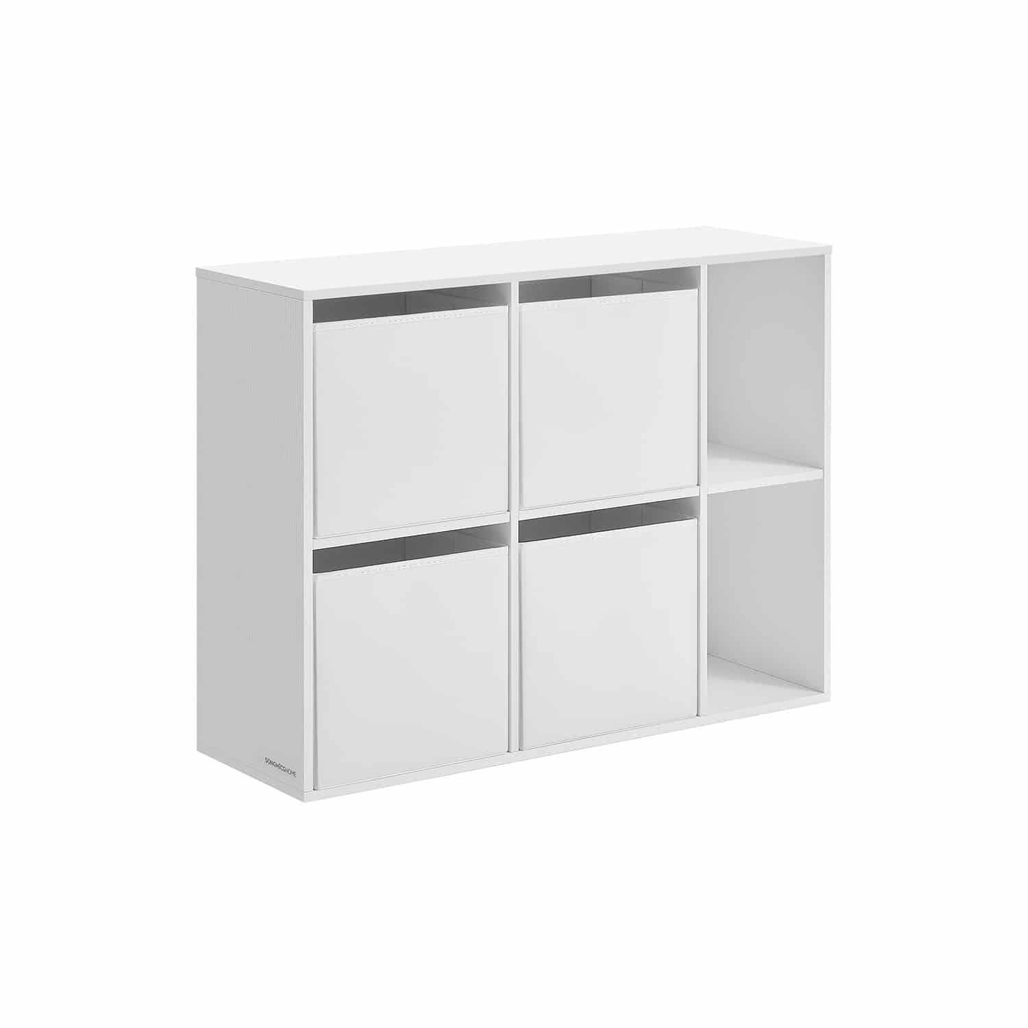 Bücherregal mit 6 Fächern 27 x 83 x 61,6 cm schneeweiß