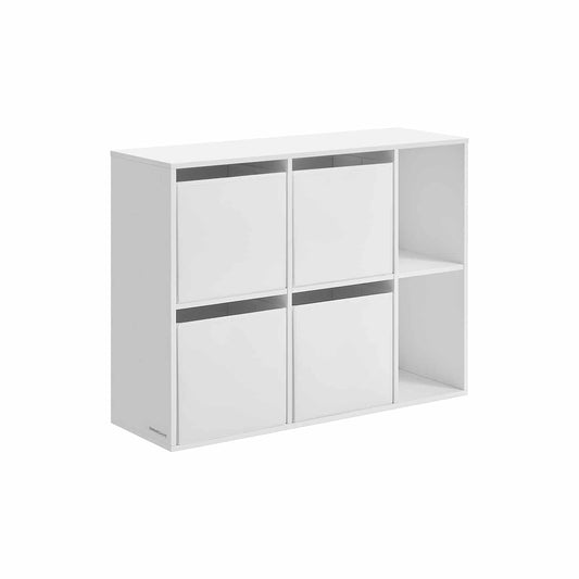 Bücherregal mit 6 Fächern 27 x 83 x 61,6 cm schneeweiß