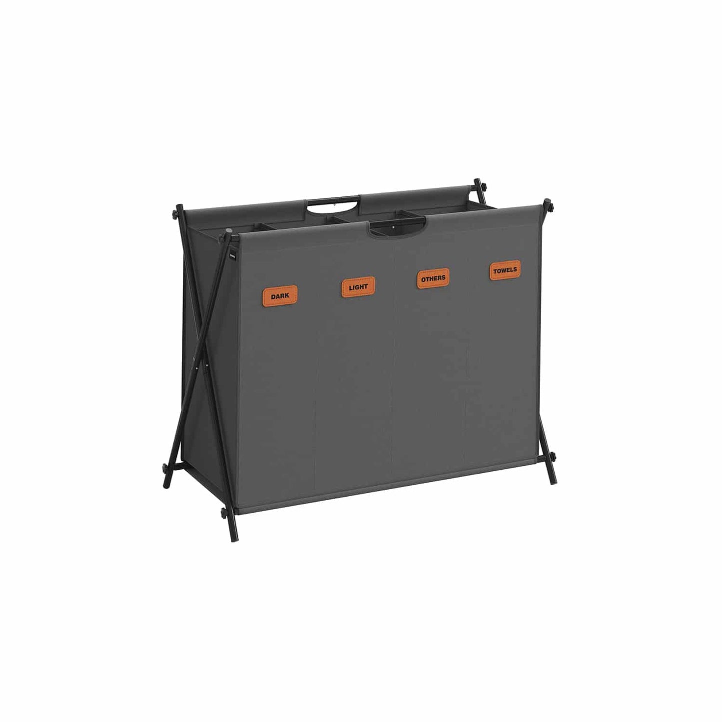 Wäschekorb 155 Liter mit 4 Fächern schiefergrau