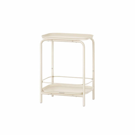 Beistelltisch mit 2 Ebenen modern cremeweiß
