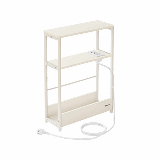 Beistelltisch mit 3 Ablagen schmal cremeweiß