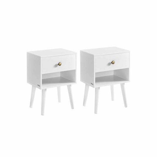 Nachttisch 2er Set mit Schublade und Ablage