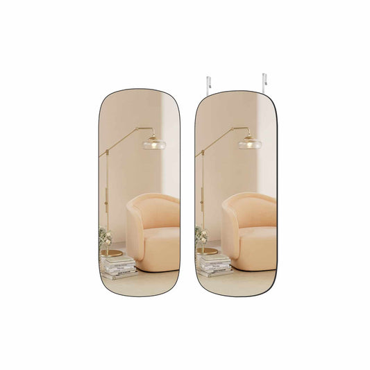 Wandspiegel Gebogene Ecke rahmenlos schwarz