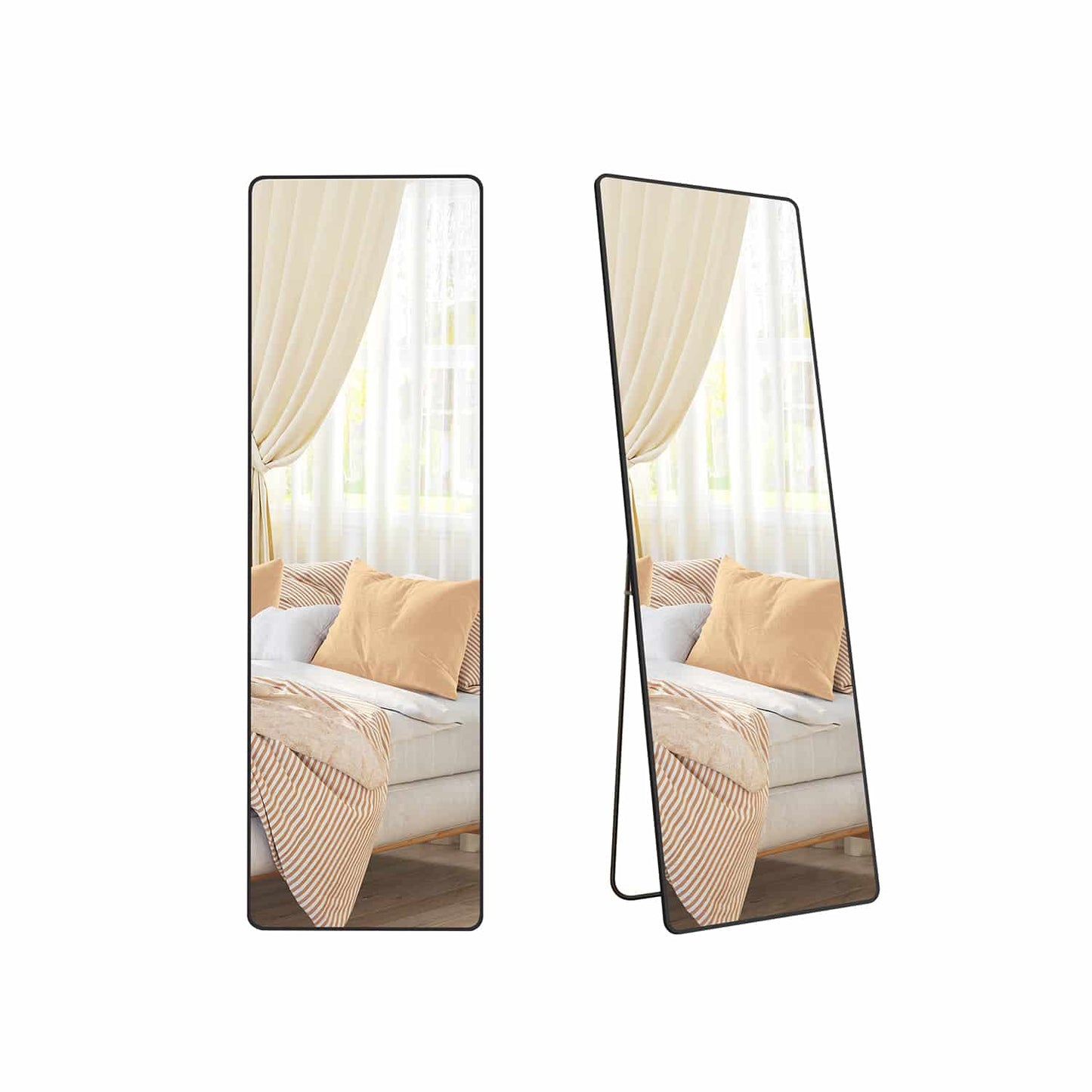 Ganzkörperspiegel 160 x 50 cm rechteckig tintenschwarz